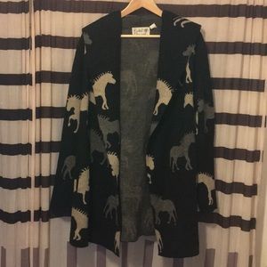 Anthropologie Dressage Hooded Sweater Coat sz M